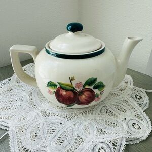 Vintage apple teapot cottagecore country farmhouse apple kitchen